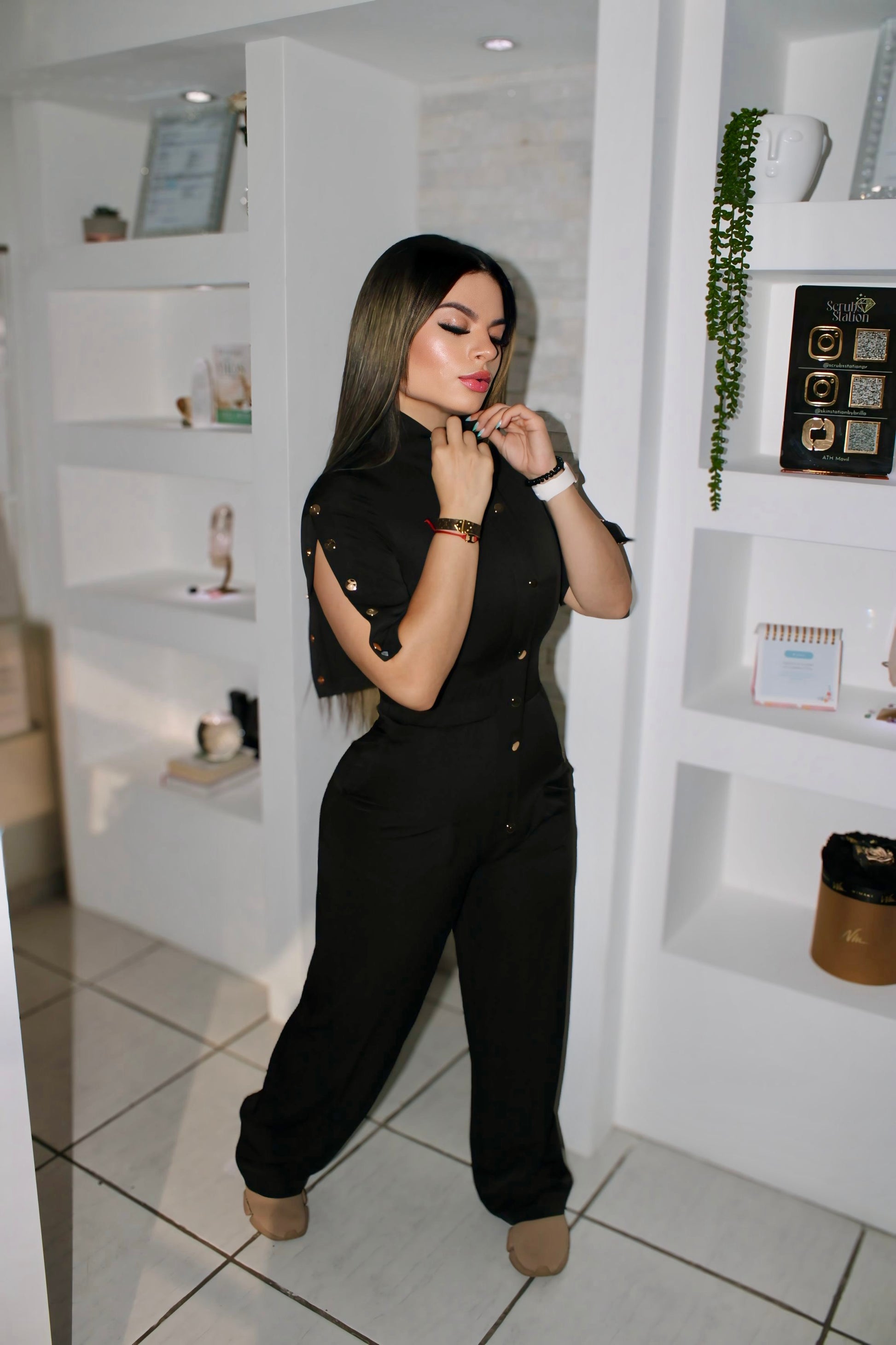 Black Gold Buttoms Palazo