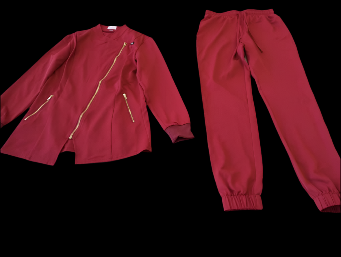 Lab coat Red set Long Sleeve