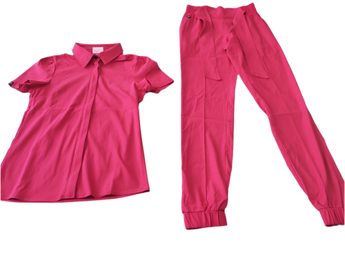 2 pieces set stretch hot pink